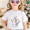 Christmas Cute Design A‑Z 26 Alphabet Printed Kids Tee Cotton O‑Neck Short Sleeve Boys Girls Winter Holiday Party Child Clothing