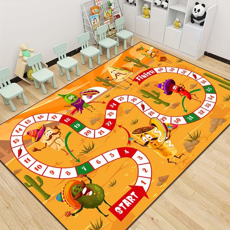 15 Size Snakes and Ladders Game Pattern Rug Carpets for Bedroom Living Room Mat Creative Door Mat Dressing Room Rugs Play Mats