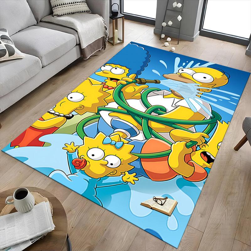 1PC Homer Simpson Lisa Simpson Carpet Ultra Soft, Thick & Absorbent, Non Slip Machine Washable Mat for Entryway