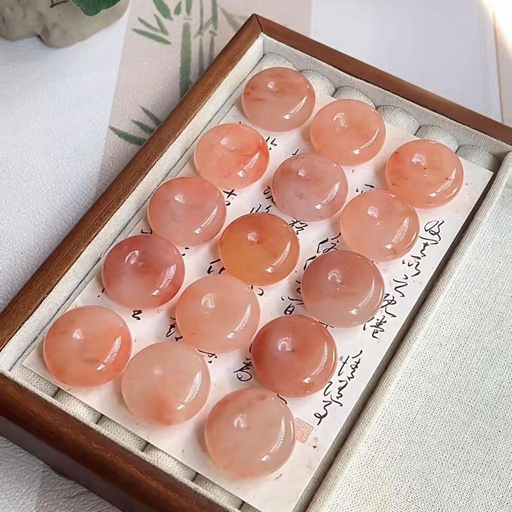 Xinjiang Peach Blossom Golden Silk Jade Pendant Necklace with Pink Jade Buddha Charm