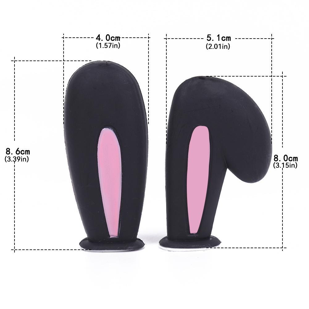 2Pcs Motorcycle Helmet Long Rabbit's Ears Motocross Electric Bike Helmet and Car Steering Wheel Decroation Accessories