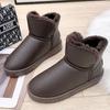Fashion New Men's Snow Boots Leather Casual Outdoor Cotton Mans Shoes High Tops Walking Water Proof Non-slip Young Fashion Couple's Boot