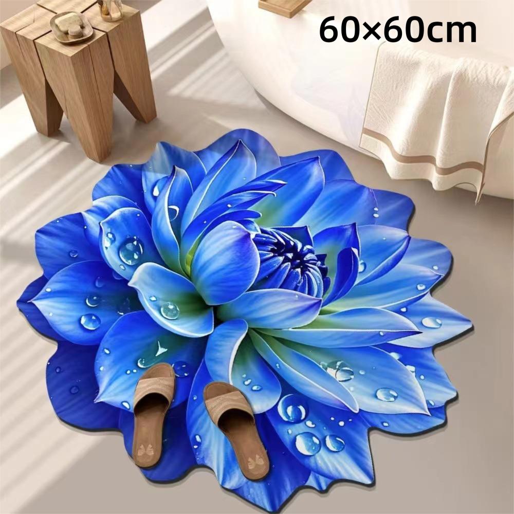 Special-shaped Flower Carpet 60/100cm Bathroom Floor Mats  for Living Room Tea Table Bedside