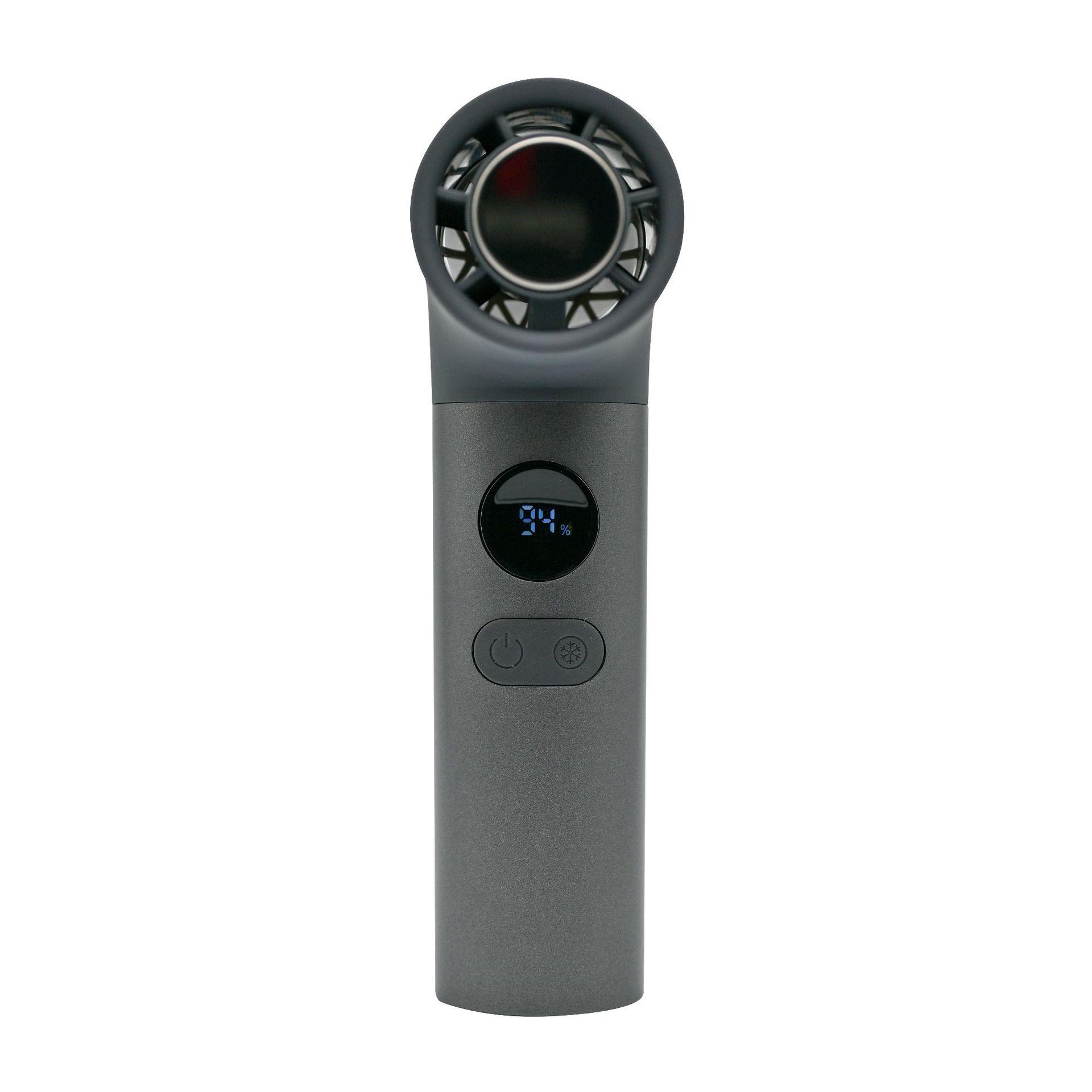 

2026 Bendable Handle Mini Handheld Fan with High-Speed Turbine and Ice Pack Cooling H27 чорний