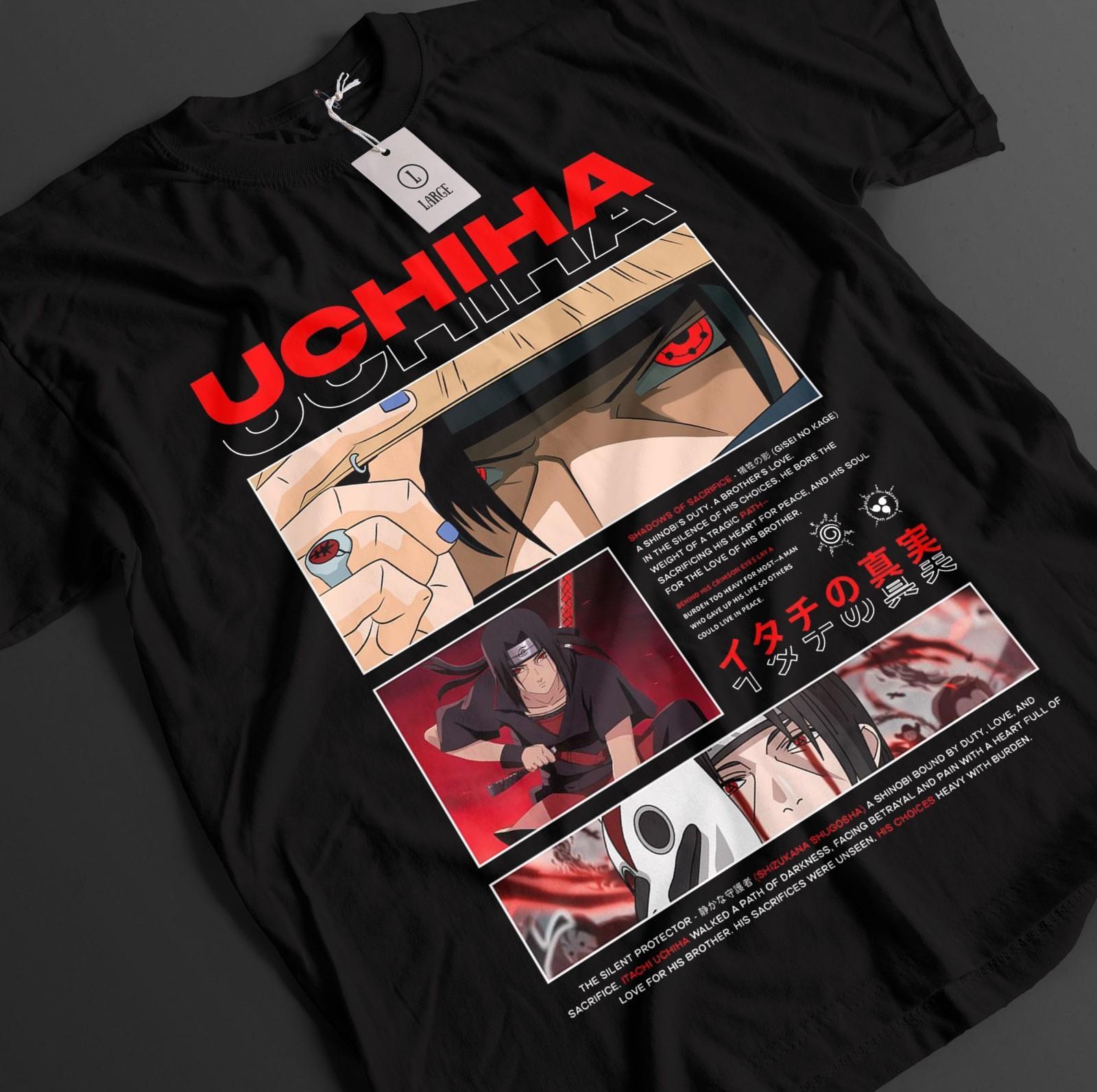 

Naruto Shirt Itachi Uchiha Tshirt Sasuke T-Shirt Mens Womens Tees Top Orochiru Anime Pain Unisex Tee L
