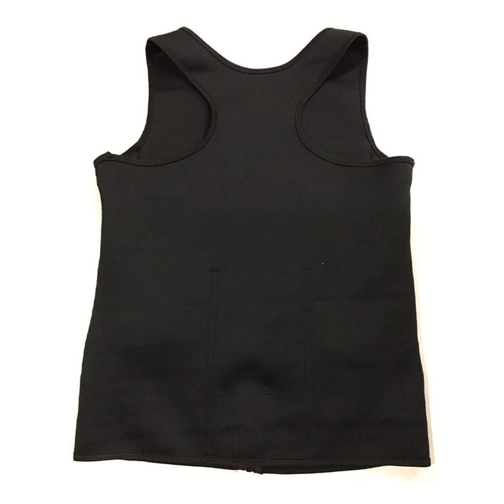 Men Sauna Vest Breathable Adjustable Zipper Closure Weight Loss Waist Training Tank Top for Daily Workout Black XL