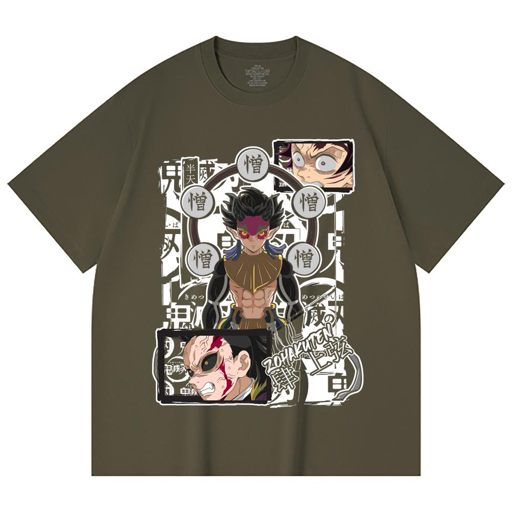 230 Gsm 100% Cotton Demon Slayer V106 Zohakuten Print Unisex Heavy Cotton T Shirt