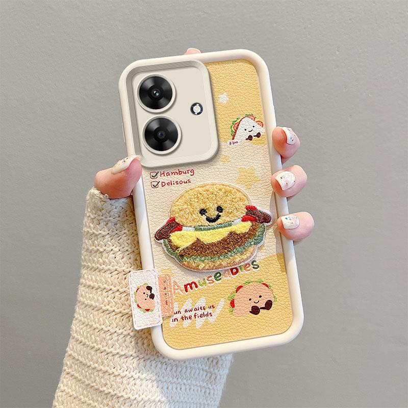 KEYSION Cartoon Cute Plush Embroidery Case for Realme Note 60 60X with Lanyard Shockproof Phone Cover for OPPO Realme Note 60X