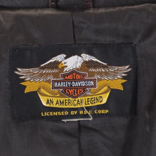 HARLEY DAVIDSON Cowhide leather jacket dark brown genuine leather Men's Used