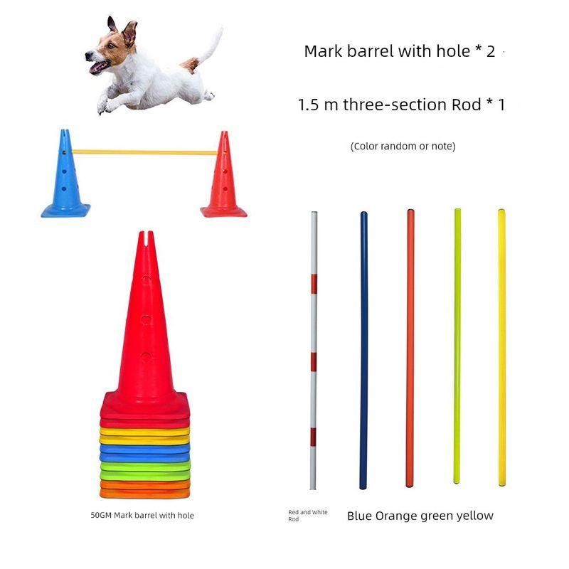 Dog Agility Training Equipment Dog Obstacle Training Jump Rod Cone Barrel Sign Post Combination Hurdle Dog Trainer Pet Supplies