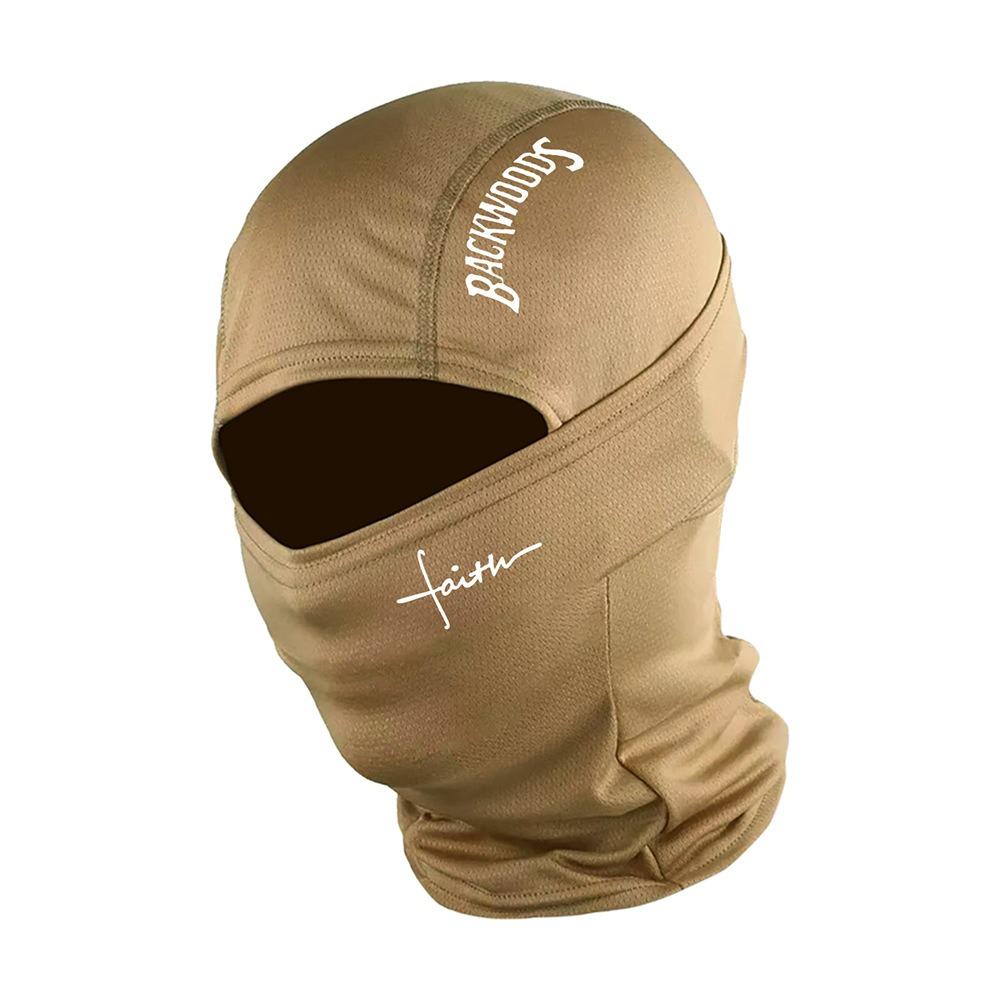 Letter Print Full Face Mask Red Heart Pattern Hood Cover Balaclava Hat Sun Protection