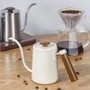 304 Stainless Steel Pour Over Coffee Kettle Wood Handle Narrow Spout Kettle Office Use