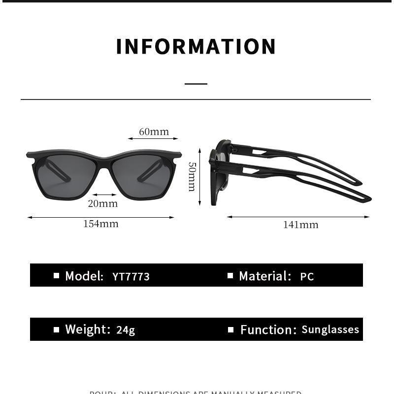 New Stylish Square Sunglasses for Men Women Hollow Out Design Travel Bicycle Outdoor UV Protection Fashion Shades