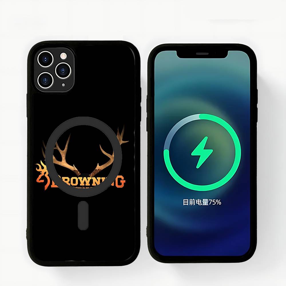 B-Browning Logo Phone Case For IPhone 13 14 15 11 12 16 17 Pro Max Plus Magsafe Magnetic Shell