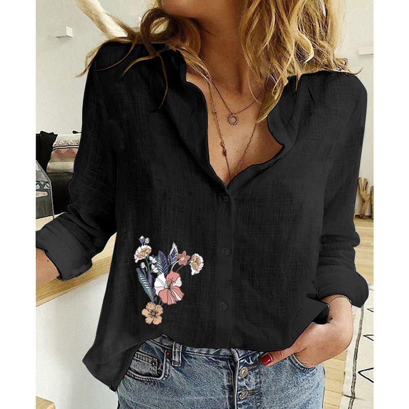 Casual Loose Long Sleeved Linen Shirt Casual Loose Long Sleeves Linen Shirt