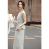 Women's Summer Twist-Knot Top & Elastic Waist Skirt Set