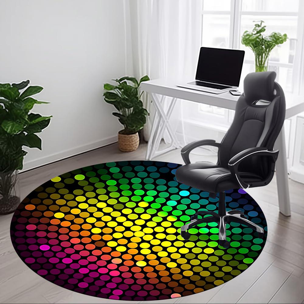 1 Stück Teppich mit Discokugel-Muster für das Büro, rutschfest, runder Teppich, weich & bequem, Teppich für das Büro, leichte runde Bodenmatte yy251226086