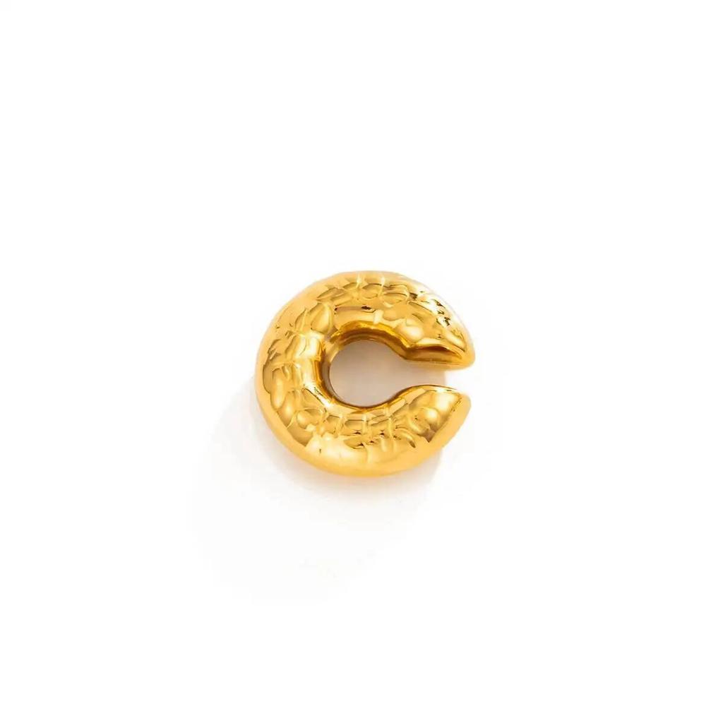 SHIXIN Punk Stainless Steel C Shape Thick Clip Earring Women 2026 New Minimalist Texture Earrings Fake Piercing Ear Clip Jewelry