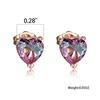 Mode Frauen Herz Form Turmalin Stud Ohrringe Romantische Schmuck Weihnachten Geschenke