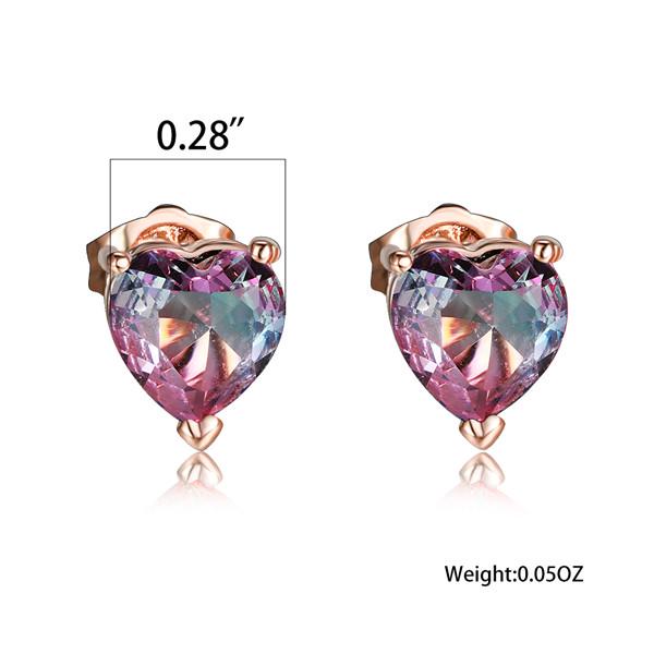Moda femei în formă de inimă cercei cu turmalină bijuterii romantice cadouri de Crăciun