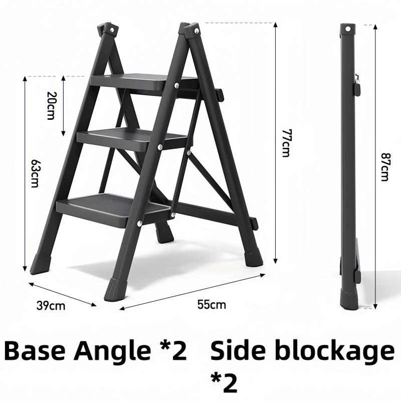 Foldable Step Stool Indoor Multi-Purpose Anti-Slip Safety Ladder 2/3 Step Household Compact Lightweight Space-Saving Design