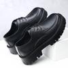 Large Size 4 Casual Leather Shoes Men's Autumn New Business Dress Thick Sole Heightening Men's Big Head Leather Shoes