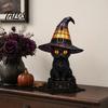 Gothic Bedroom Lamp Halloween Witch Cat Night Light, Resin Table with Warm Light Glow, Home Decor for Shelf, Spooky Gift Atmospheric