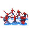 7pcs Mini Spiderman Figures Pvc Miniatures Desktop Cake Topper Decoation