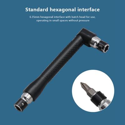 L-Shaped 1/4 Hexagonal Screwdriver Bit 90 Degree Double Head Handle Black 6.35 Wrench 10Pc Yellow Tape Screwdriver Bit Tool Set