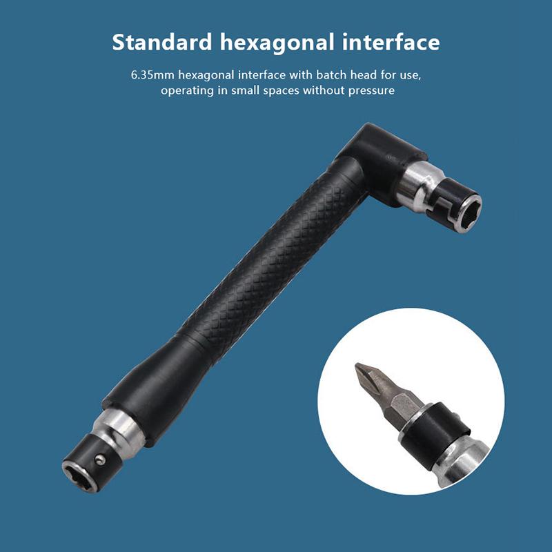 L-förmiger 1/4 Sechskant-Schraubendreherbit 90 Grad Doppelkopfgriff Schwarz 6,35 Schraubenschlüssel 10-teiliges Gelbes Klebeband Schraubendreherbit Werkzeugset