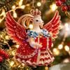 2D Flat Acrylic Hanging Ornament Red Gold Winged Goat Acrylic Pendant Christmas Tree Decoration Lunar New Year Holiday Gift