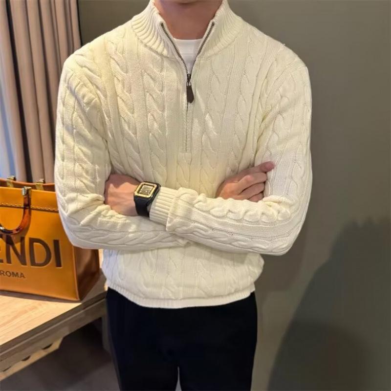 

Men s Retro V-Neck Cardigan Sweater - Autumn/Winter 2025 Casual Knit Outerwear 2XL білий