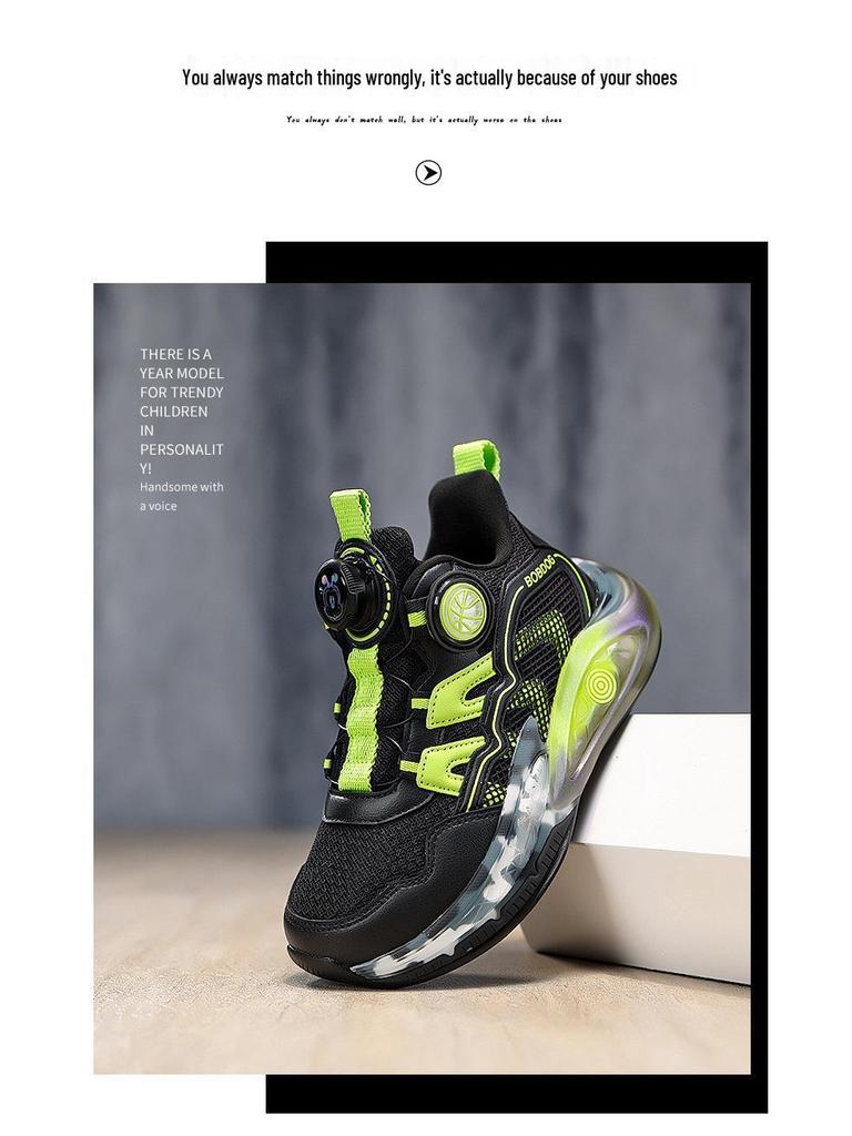 Bobodou Boys' 2026 Waterproof Leather Sports Shoes: Lightweight Basketball and Running Footwear
