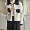 Casual imitation woolen jacket women's autumn clothing new small single-breasted baseball jersey knitted cardigan