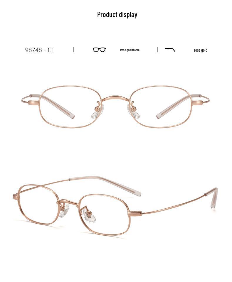 Women's Ultralight Small Oval Titanium Eyeglass Frames for High Prescription