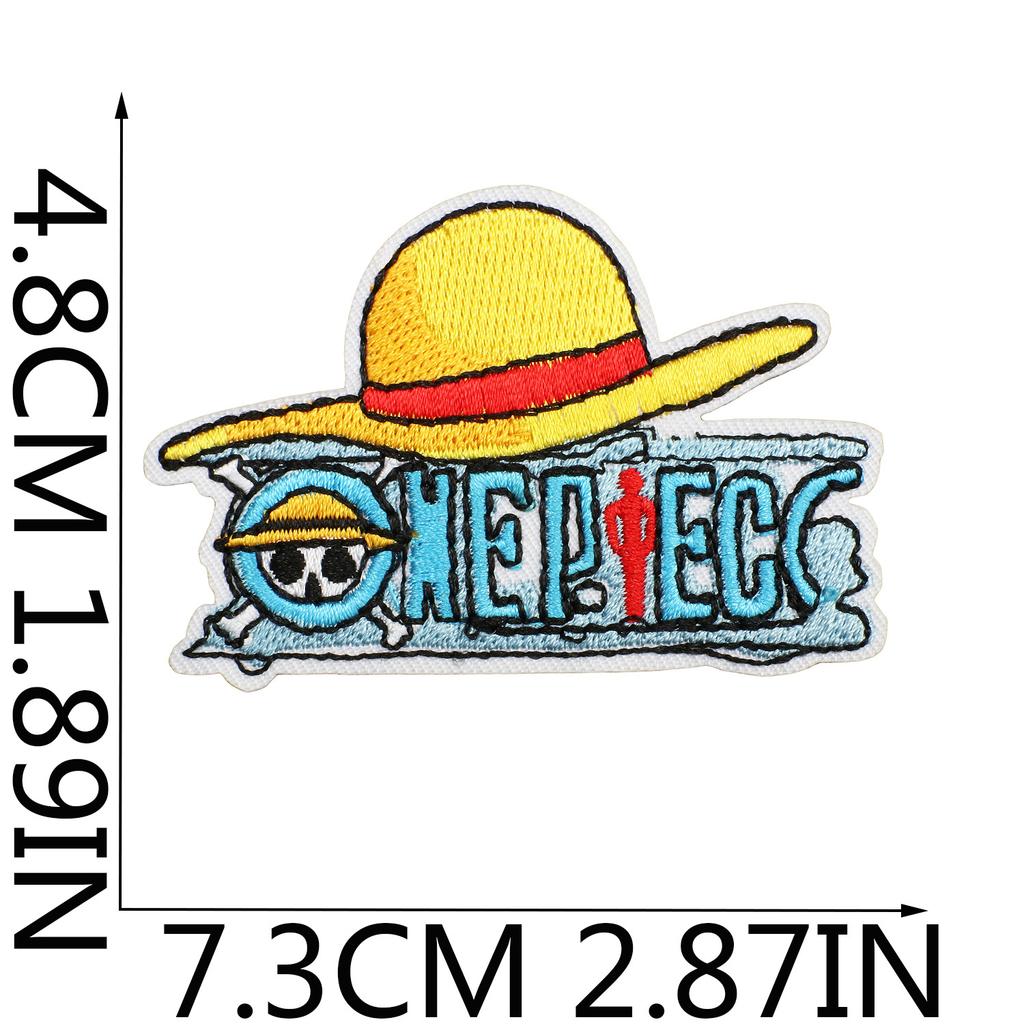 One Piece Embroidery Cloth Sticker, Clothes Decoration Patch Sticker, Japanese Animation Character Computer Embroidery Label, Bag Decoration Sticker