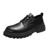 Men's leather boots autumn new British platform casual trend men's shoes formal chef work shoes low top Martin boots