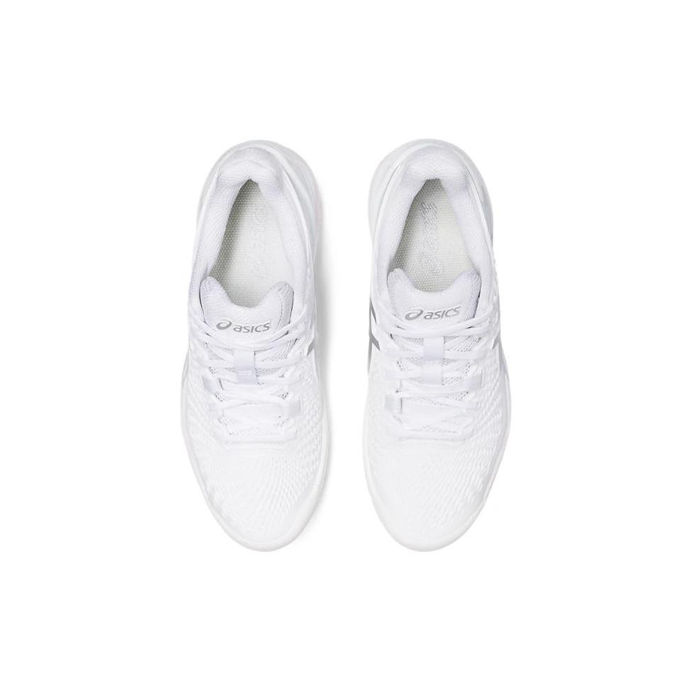 New Asics Gel Resolution 9 White Pure Silver Women's 1042A208-100