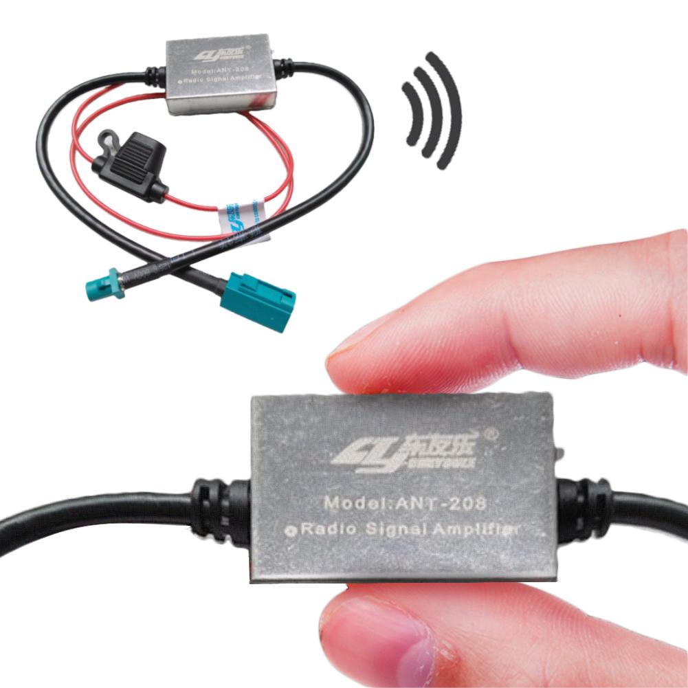 ANT-208 FM Signal Amplifier 88-108mhz 12V Anti-Interference Car Metal Antenna Universal Radio Auto Signal Booster for VW  B M  W
