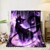 Lila Galaxie Motiv Schwarze Katze Decke Schlafzimmer Decke für Wohnzimmer Couch Mittagspause Weicher Überwurf für Freund's Festival Geschenk