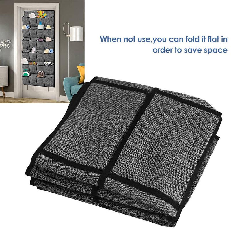 24Pocket Hanging Shoe Holder Storage Box Over Door Rack Hanger Closet Organize