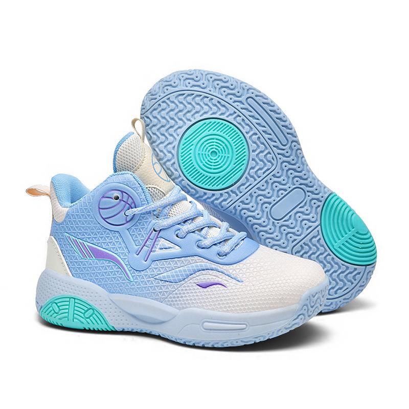 2025 spring new children's basketball shoes middle and old children's running sports shoes mesh youth breathable non-slip moisture shoes