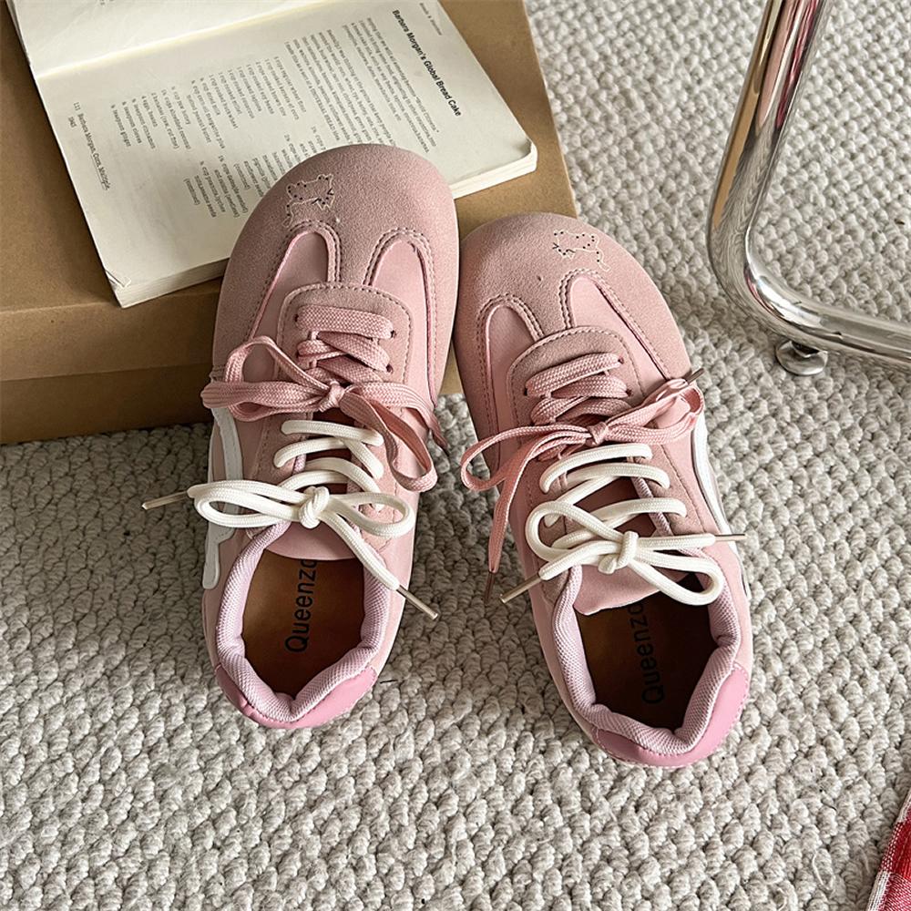 

Red Retro Women s Deqin Shoes Spring Summer New All-Match Faux Suede Casual Sports Shoes Lace-Up Agan Shoes Rubber Sole 41 червоний