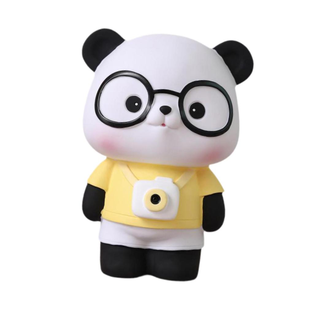 Panda Sculpture Valentine's Day Ornament Cartoon Cute Piggy Bank for Bedroom