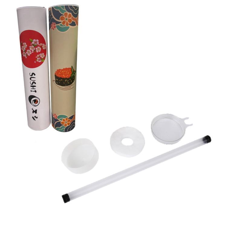 Caja Redonda de Empuje para Sushi con Pajita para Salsa Molde de Sushi de Grado Alimentario Cubo de Papel de Empuje Cónico Caja de Embalaje de Papel Accesorios Bento