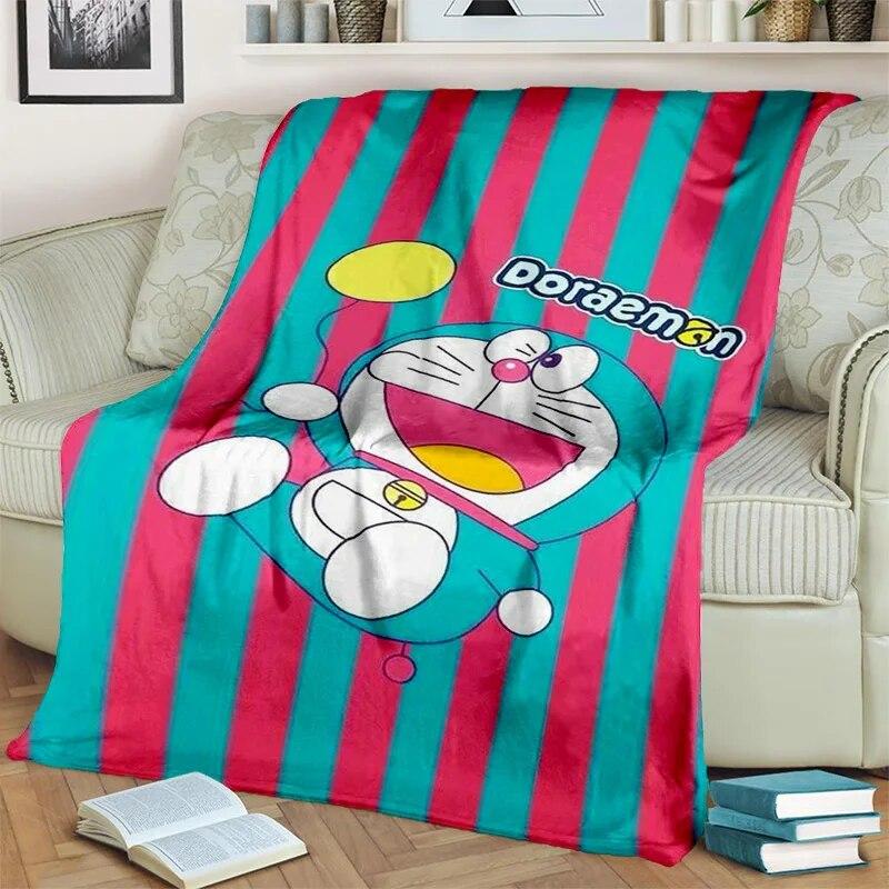 3D Printing D-Doraemon Anime Cartoon Blanket,Soft Throw Blanket for Home Bedroom Bed Sofa Picnic Travel Office Cover Blanket Kid