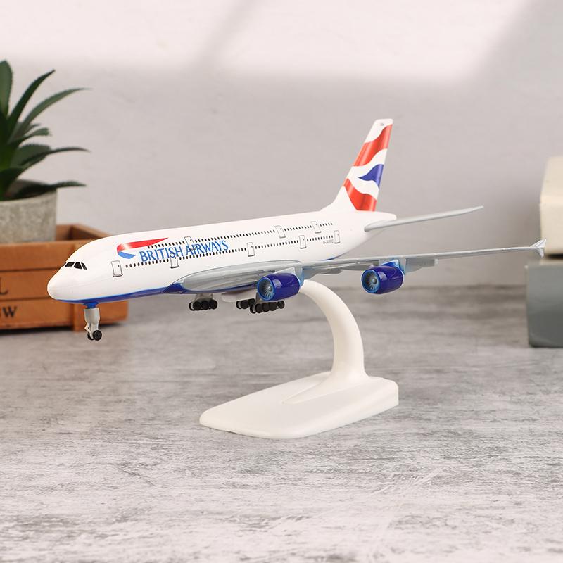 20 cm Legierung Metall UK Air British Airways Airbus 380 A380 Fluggesellschaften Flugzeug Flugzeug mit Fahrwerk Modell Diecast Flugzeugmodell