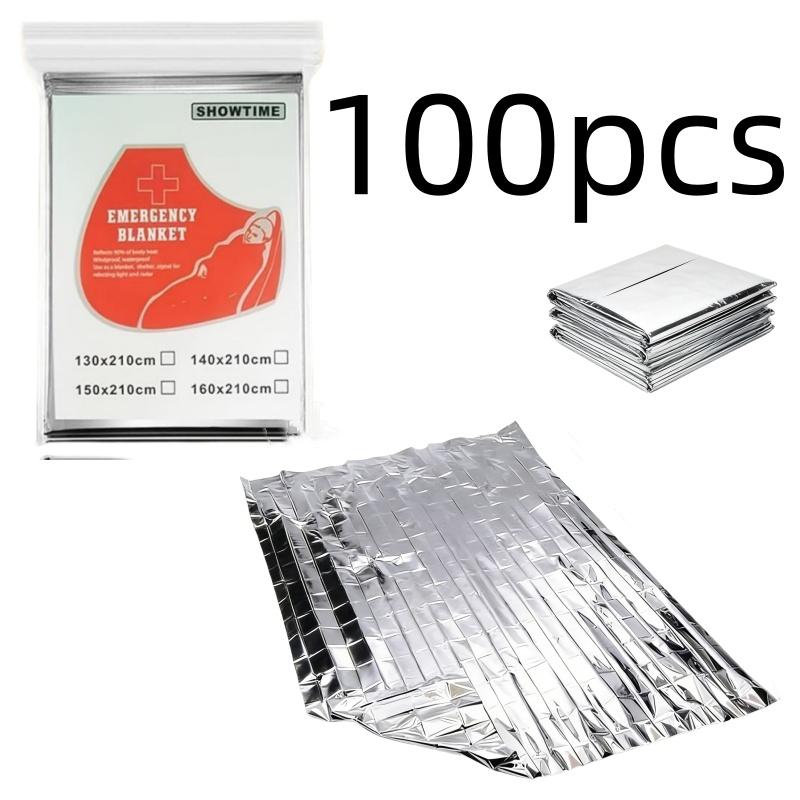 Outdoor Emergency Insulation Blanket, Silver Portable Windproof Thermal Blanket For Camping Hiking Sports
