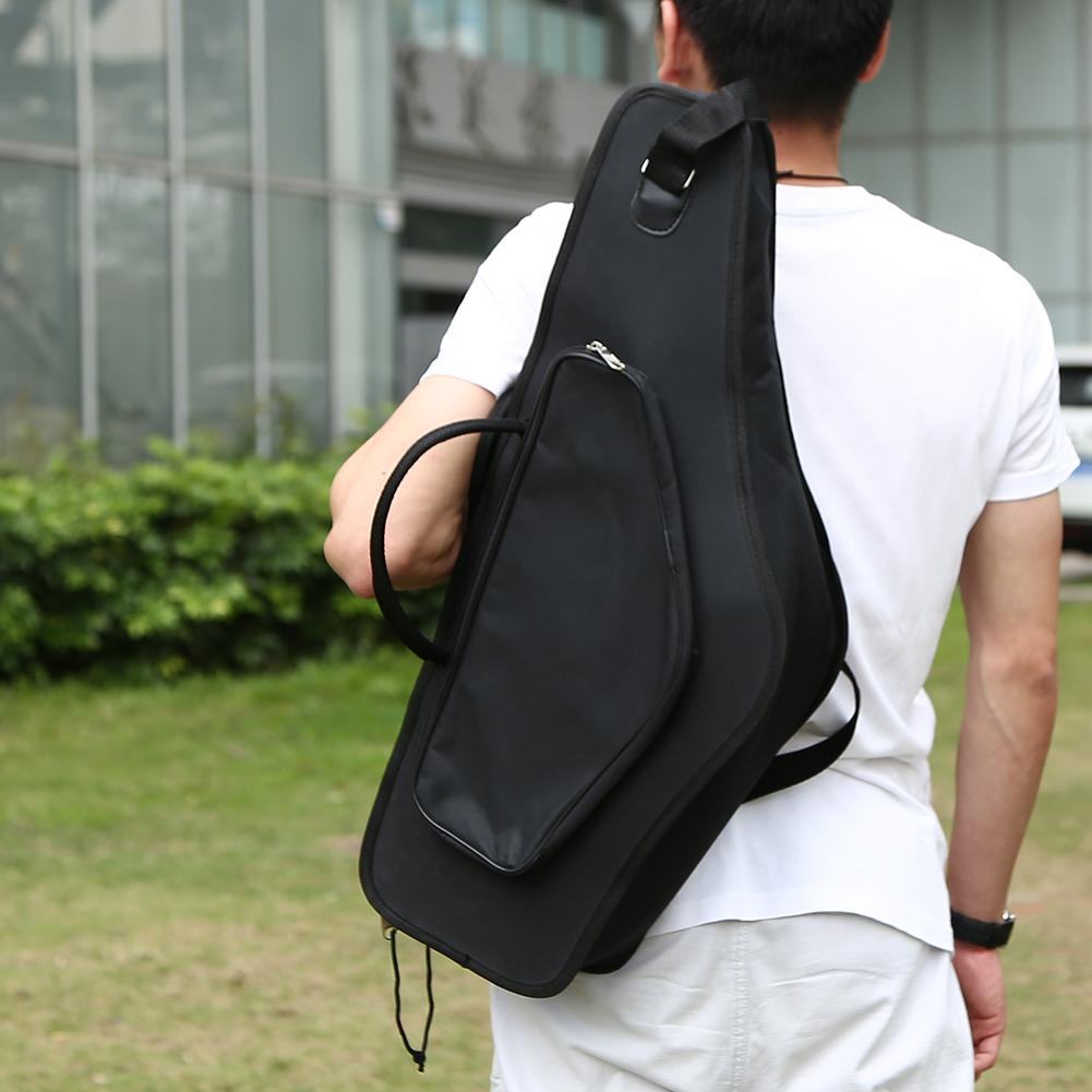 Universal Alto Saxophone Waterproof Oxford Cloth Bag Case Backpack Handbag with Double Shoulders Elegant and Durable Black