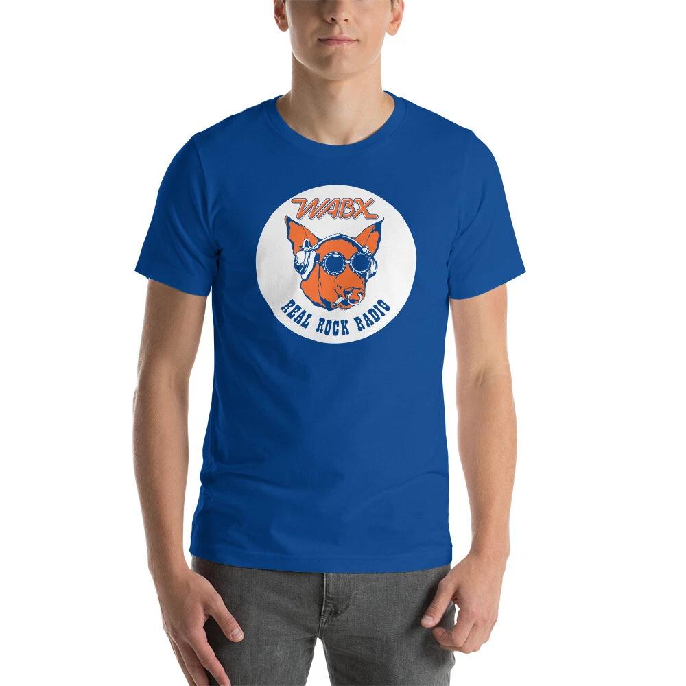 WABX Detroit Real Rock Radio Graphic Tee Royal Blue Shirt Unisex t-shirt M